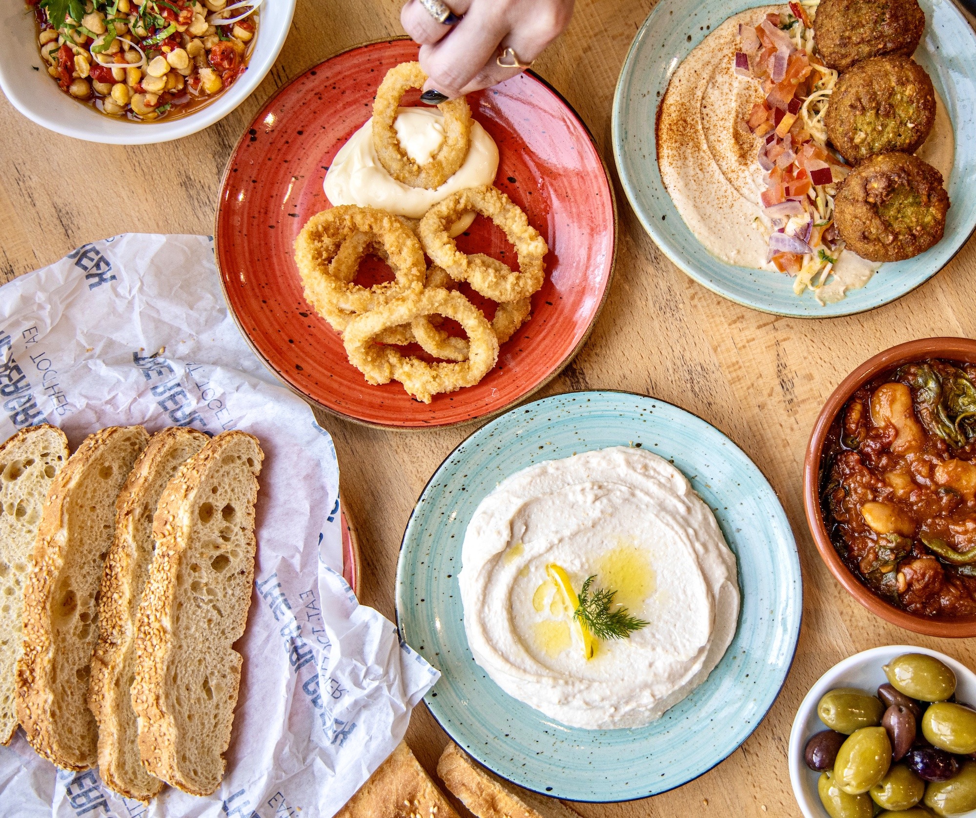 clean monday - the real greek - Lagana bread - taramasalata - meze